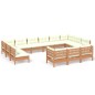 vidaXL Muebles de jardín 13 pzas y cojines madera de pino marrón miel vidaXL Muebles de jardín 13 pzas y cojines madera de pino marrón miel