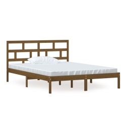 vidaXL Estructura de cama madera maciza marrón miel 150x200 cm