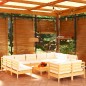 vidaXL Muebles de jardín 12 piezas cojines madera maciza de pino vidaXL Muebles de jardín 12 piezas cojines madera maciza de pino