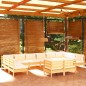 vidaXL Muebles de jardín 12 piezas y cojines madera maciza de pino vidaXL Muebles de jardín 12 piezas y cojines madera maciza de pino