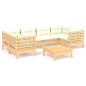 vidaXL Muebles de jardín 7 piezas cojines madera de pino color crema vidaXL Muebles de jardín 7 piezas cojines madera de pino color crema