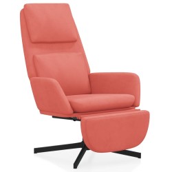 vidaXL Sillón de relax con reposapiés terciopelo rosa