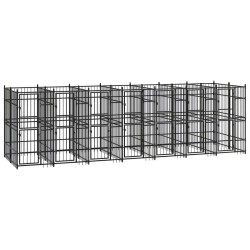 vidaXL Perrera de exterior de acero 12,9 m²