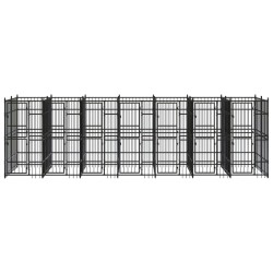 vidaXL Perrera de exterior de acero 12,9 m²