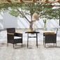 vidaXL Juego de comedor para jardín 3 piezas ratán sintético negro vidaXL Juego de comedor para jardín 3 piezas ratán sintético negro
