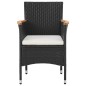 vidaXL Juego de comedor para jardín 3 piezas ratán sintético negro vidaXL Juego de comedor para jardín 3 piezas ratán sintético negro