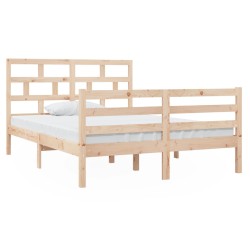 vidaXL Estructura de cama doble de madera maciza 4FT6 135x190 cm