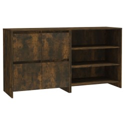 vidaXL Aparador de 2 piezas madera manufacturada color roble ahumado