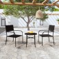 vidaXL Juego de comedor para jardín 3 piezas ratán sintético negro vidaXL Juego de comedor para jardín 3 piezas ratán sintético negro