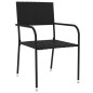 vidaXL Juego de comedor para jardín 3 piezas ratán sintético negro vidaXL Juego de comedor para jardín 3 piezas ratán sintético negro