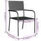vidaXL Juego de comedor para jardín 3 piezas ratán sintético negro vidaXL Juego de comedor para jardín 3 piezas ratán sintético negro