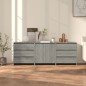 vidaXL Aparador de 3 piezas madera manufacturada gris Sonoma vidaXL Aparador de 3 piezas madera manufacturada gris Sonoma