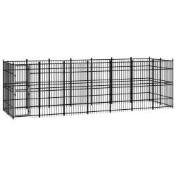 vidaXL Perrera de exterior de acero 12,9 m²