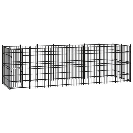 vidaXL Perrera de exterior de acero 12,9 m²