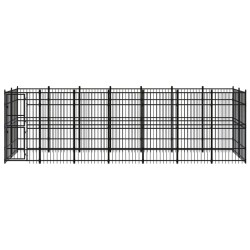 vidaXL Perrera de exterior de acero 12,9 m²