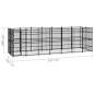 vidaXL Perrera de exterior de acero 12,9 m²
