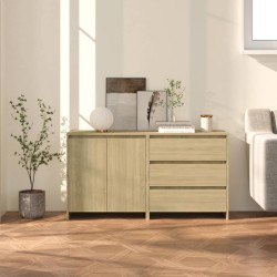 vidaXL Aparador de 2 piezas madera manufacturada color roble Sonoma