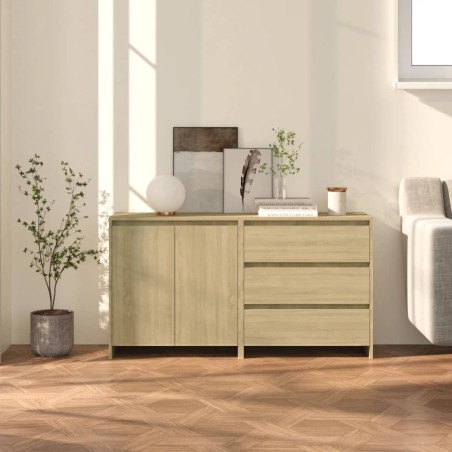 vidaXL Aparador de 2 piezas madera manufacturada color roble Sonoma