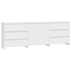 vidaXL Aparador de 3 piezas madera manufacturada blanca