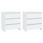 vidaXL Aparador de 3 piezas madera manufacturada blanca vidaXL Aparador de 3 piezas madera manufacturada blanca