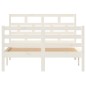 vidaXL Estructura de cama madera maciza de pino blanco 120x200 cm vidaXL Estructura de cama madera maciza de pino blanco 120x200 cm