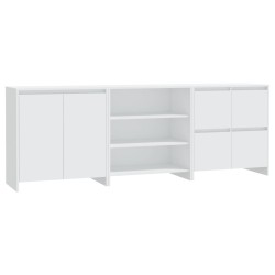 vidaXL Aparador de 3 piezas madera contrachapada blanco