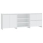vidaXL Aparador de 3 piezas madera contrachapada blanco