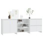 vidaXL Aparador de 3 piezas madera contrachapada blanco
