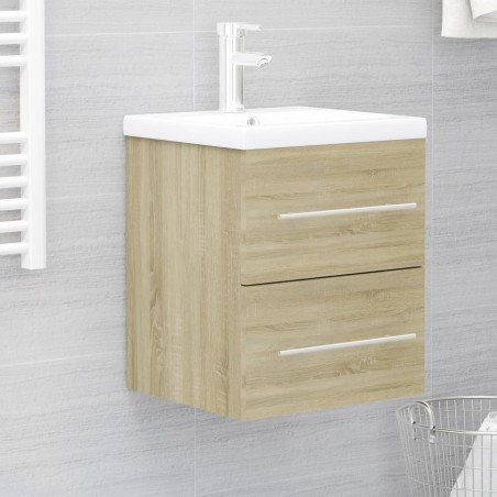 vidaXL Mueble con lavabo madera de ingeniería roble Sonoma