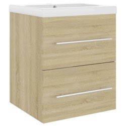 vidaXL Mueble con lavabo madera de ingeniería roble Sonoma
