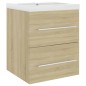 vidaXL Mueble con lavabo madera de ingeniería roble Sonoma vidaXL Mueble con lavabo madera de ingeniería roble Sonoma