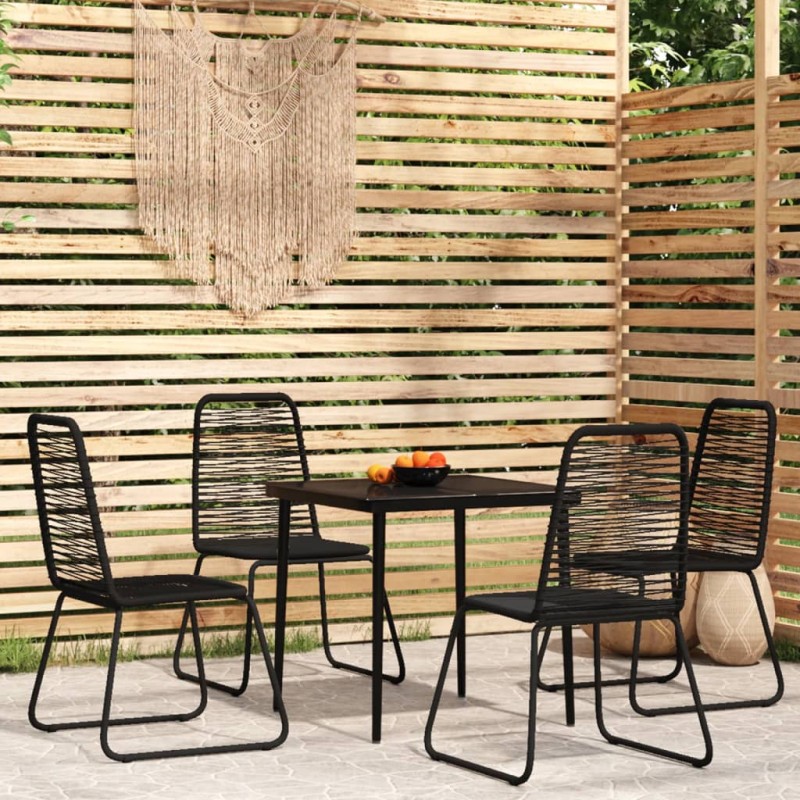 vidaXL Juego de comedor de jardín 5 piezas negro