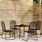 vidaXL Juego de comedor de jardín 5 piezas negro