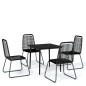 vidaXL Juego de comedor de jardín 5 piezas negro