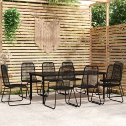 vidaXL Juego de comedor para jardín 9 piezas negro