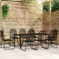 vidaXL Juego de comedor para jardín 9 piezas negro