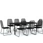 vidaXL Juego de comedor para jardín 9 piezas negro