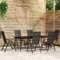 vidaXL Juego de comedor para jardín 7 piezas negro vidaXL Juego de comedor para jardín 7 piezas negro