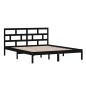 vidaXL Estructura de cama de madera maciza de pino negro 160x200 cm vidaXL Estructura de cama de madera maciza de pino negro 160x200 cm