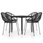 vidaXL Juego de comedor de jardín 5 piezas negro vidaXL Juego de comedor de jardín 5 piezas negro