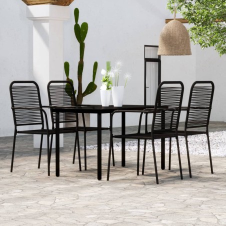 vidaXL Juego de comedor de jardín 5 piezas negro