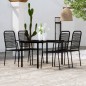 vidaXL Juego de comedor de jardín 5 piezas negro