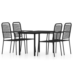 vidaXL Juego de comedor de jardín 5 piezas negro