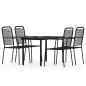 vidaXL Juego de comedor de jardín 5 piezas negro