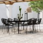 vidaXL Juego de comedor de jardín 9 piezas negro vidaXL Juego de comedor de jardín 9 piezas negro