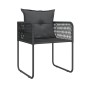 vidaXL Juego de comedor de jardín 9 piezas negro