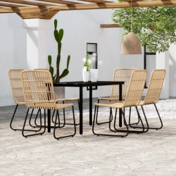vidaXL Juego de comedor de jardín 7 piezas color roble