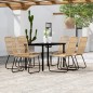 vidaXL Juego de comedor de jardín 7 piezas color roble