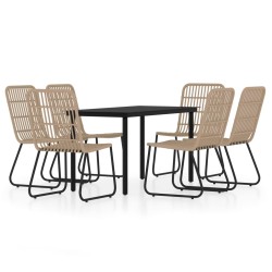 vidaXL Juego de comedor de jardín 7 piezas color roble