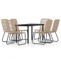 vidaXL Juego de comedor de jardín 7 piezas color roble